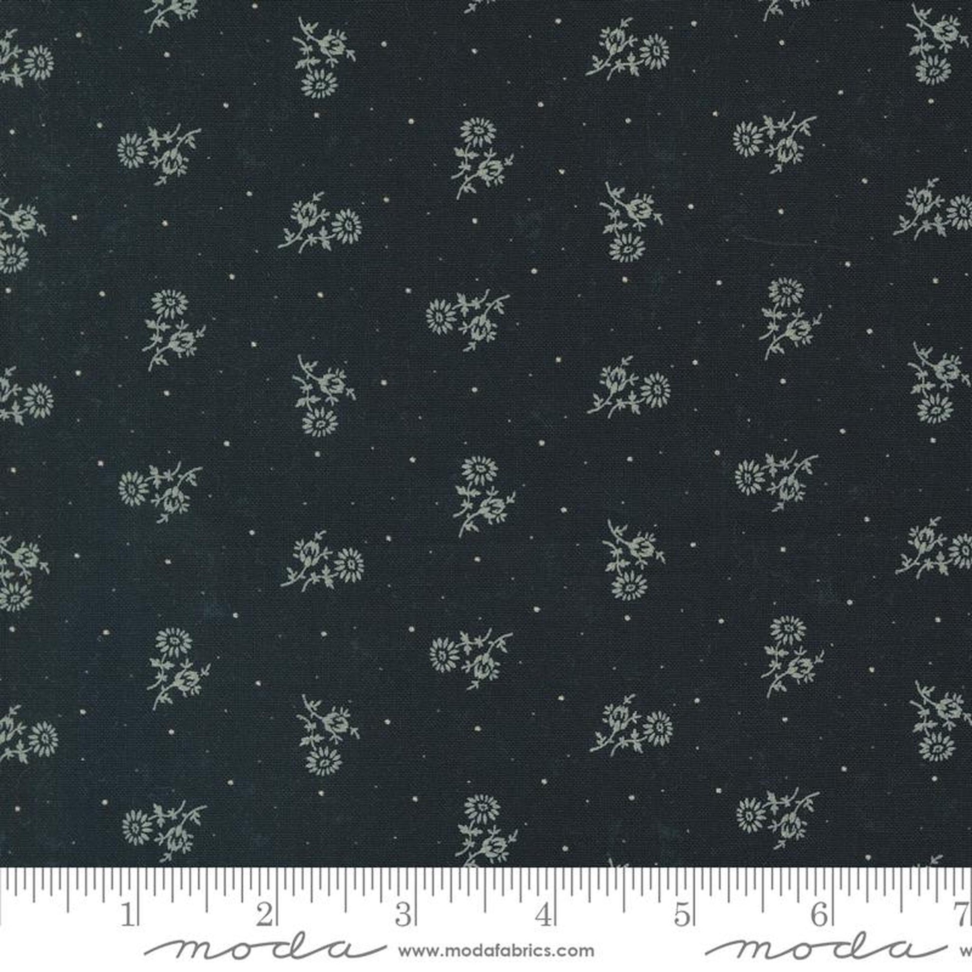 Blackbirds Nest by Kansas Troubles Quilters Thistle Ditsy Dots: Black