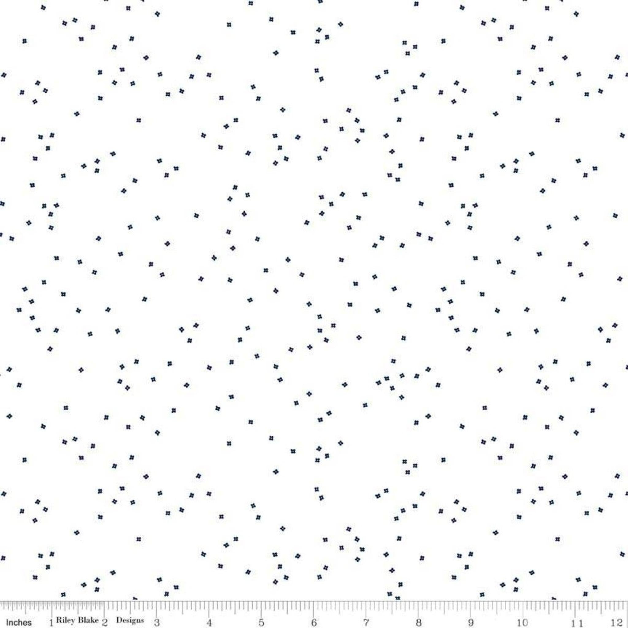 Blossom by Riley Blake - Navy on White