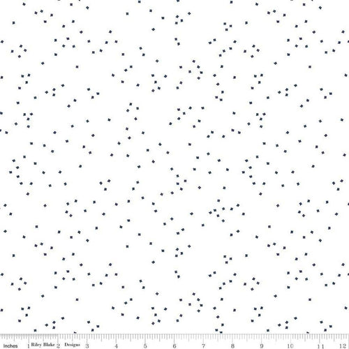 Blossom by Riley Blake - Navy on White