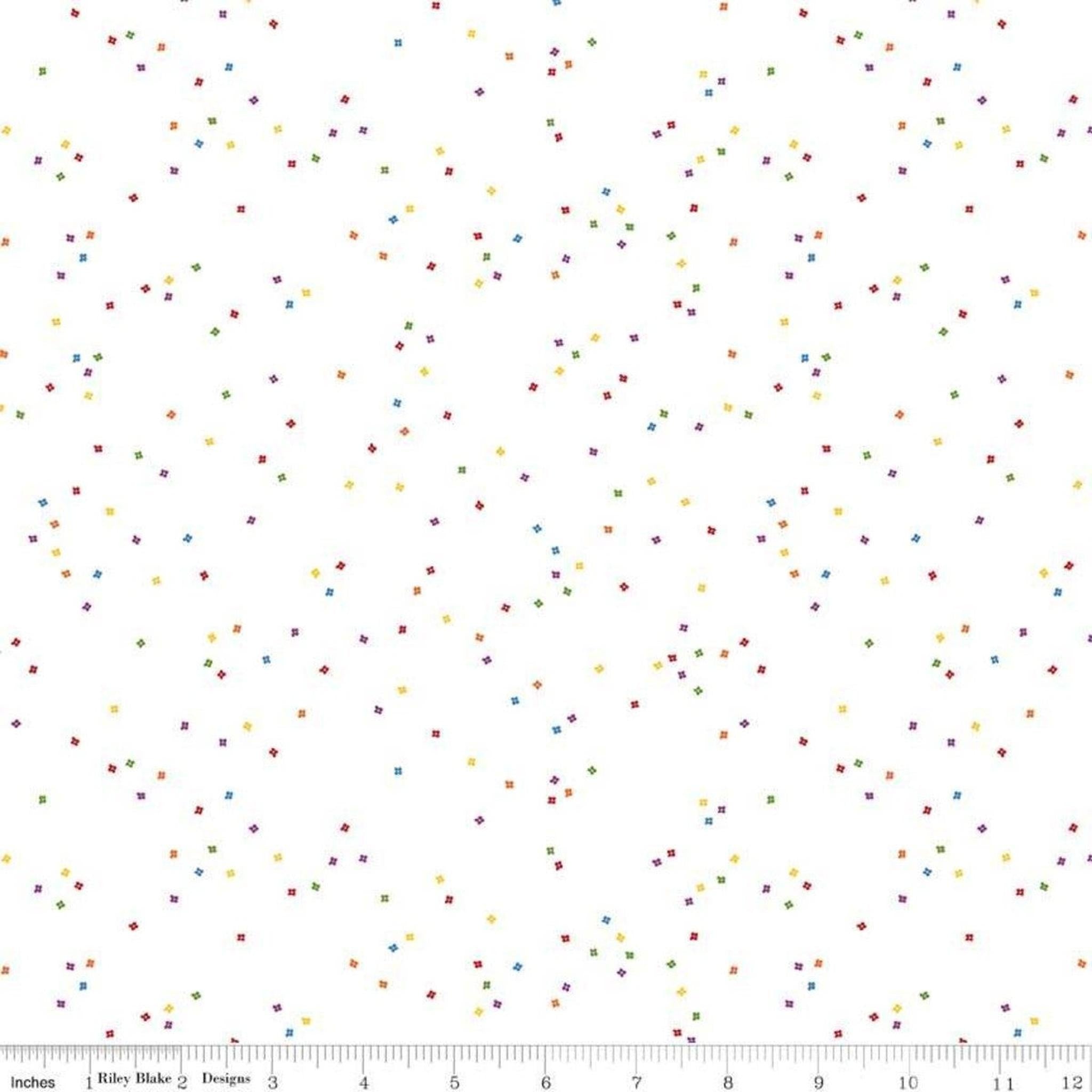 Blossom by Riley Blake - Rainbow on White