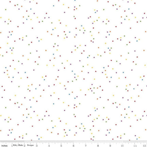 Blossom by Riley Blake - Rainbow on White