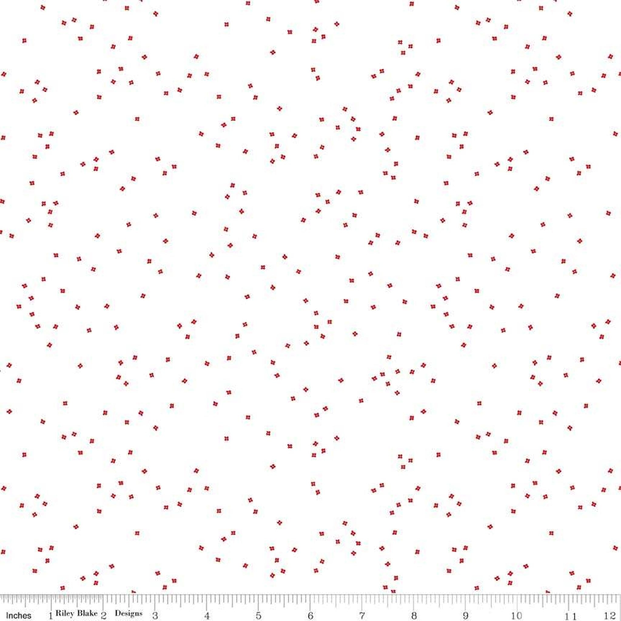 Blossom by Riley Blake - White on Red