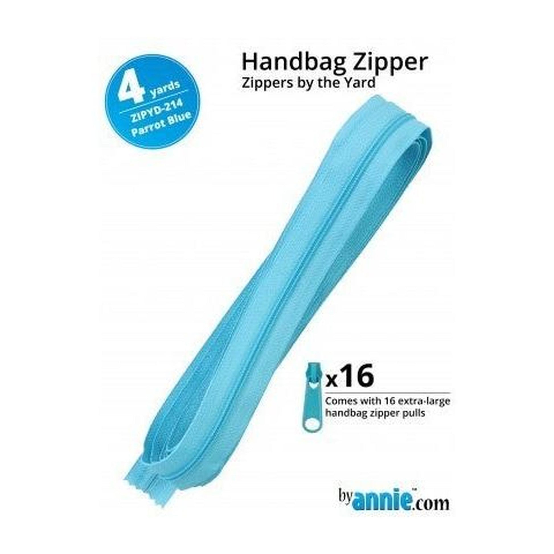 By Annie 4YD Zippers by the Yard - Parrot Blue