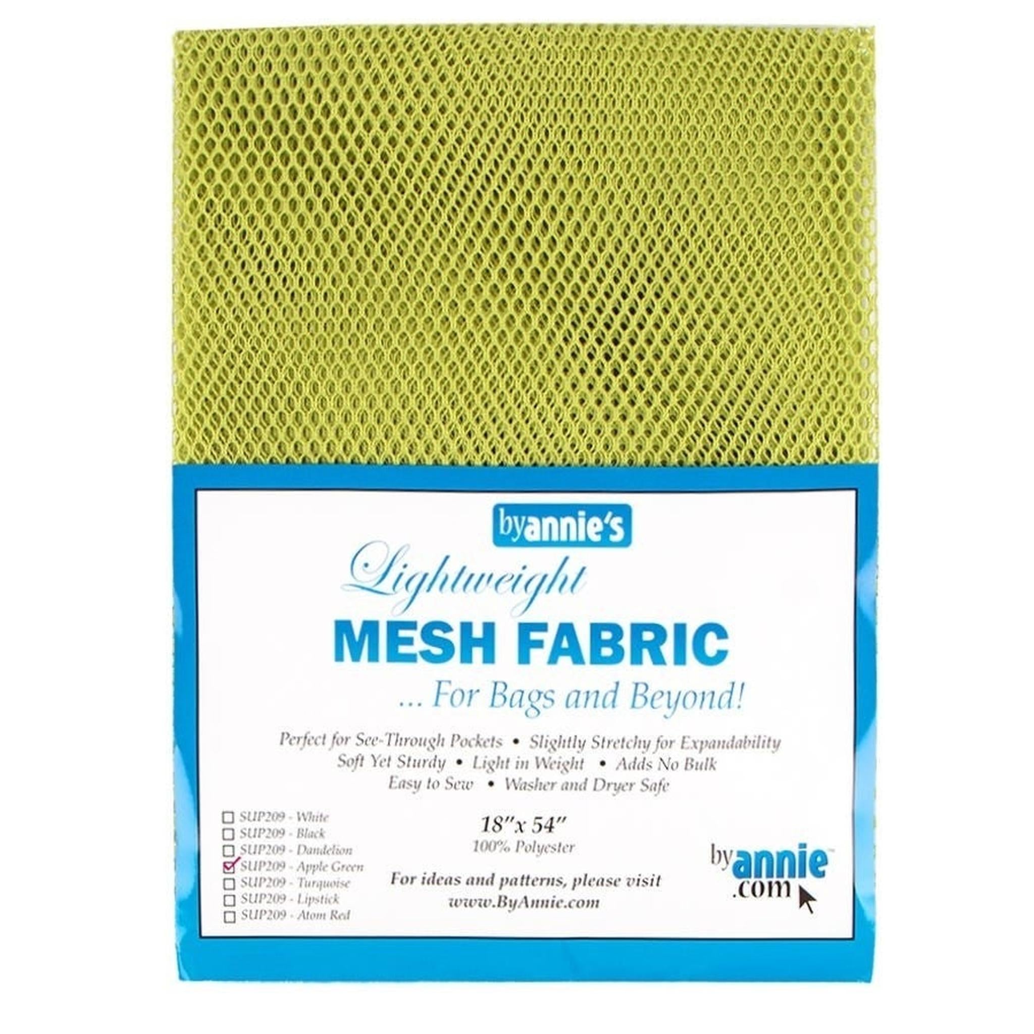 By Annie Lightweight Mesh Fabric - Apple Green - 18" x 54"