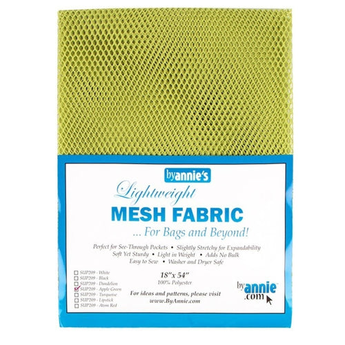 By Annie Lightweight Mesh Fabric - Apple Green - 18" x 54"