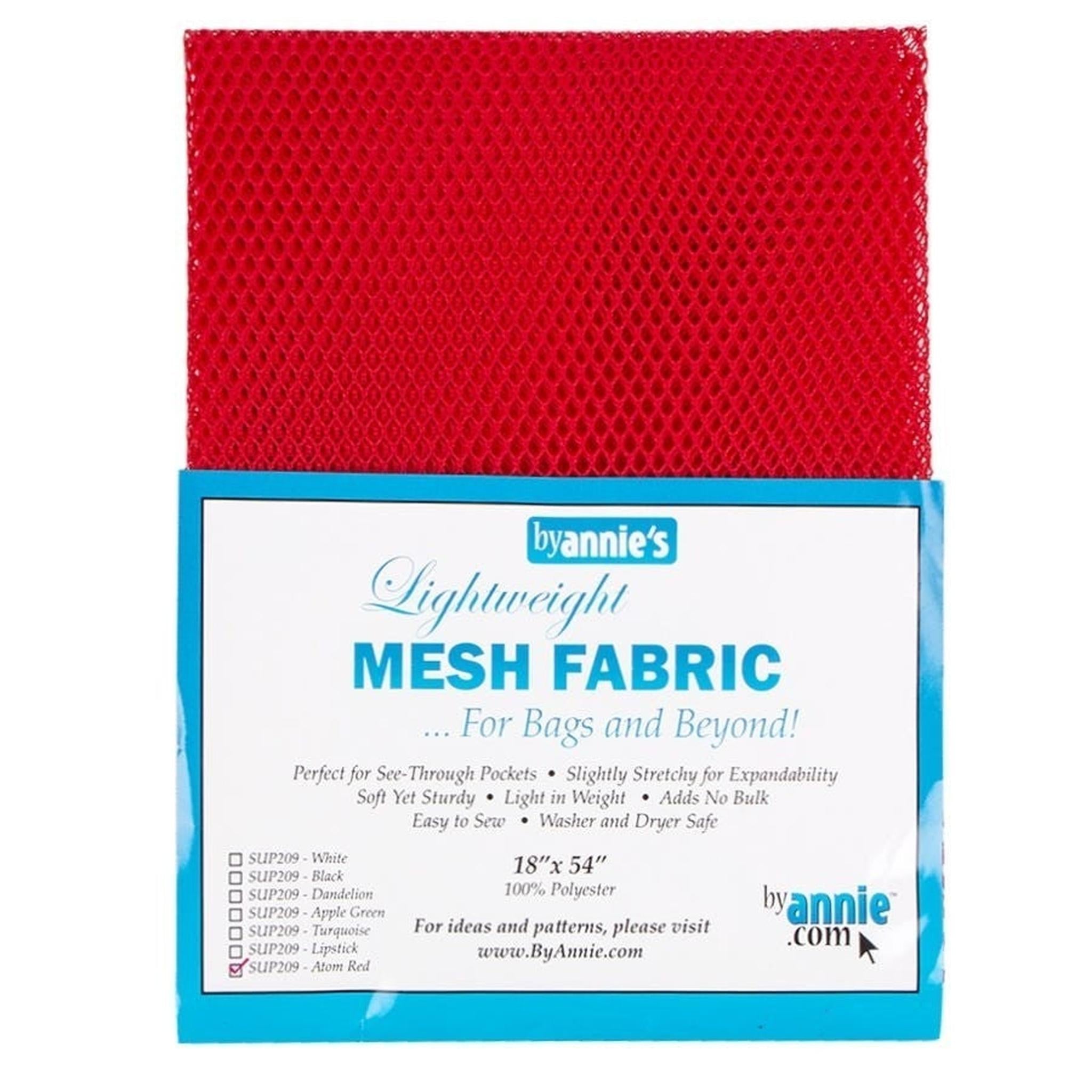 By Annie Lightweight Mesh Fabric - Atom Red - 18" x 54"