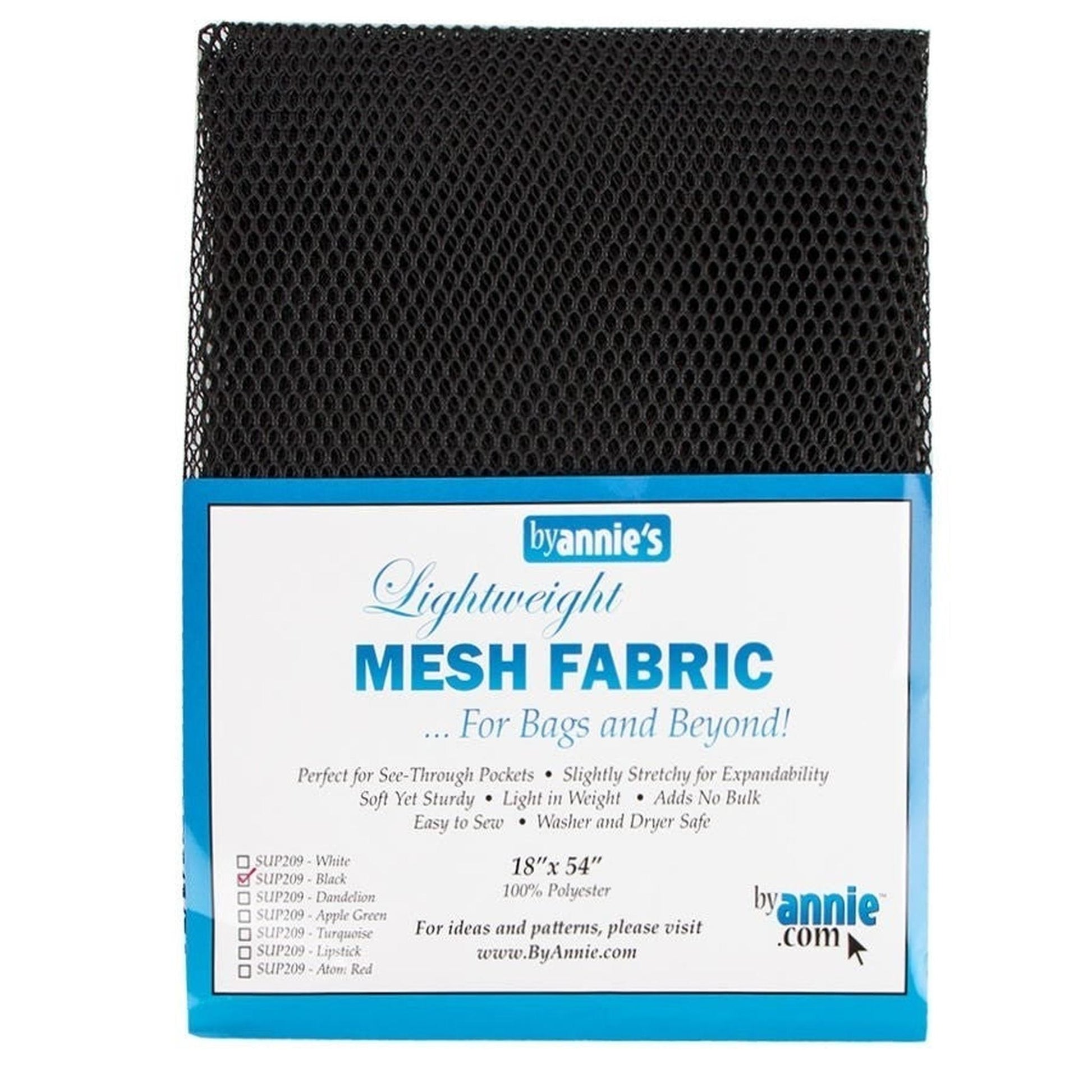 By Annie Lightweight Mesh Fabric - Black- 1/2yrd