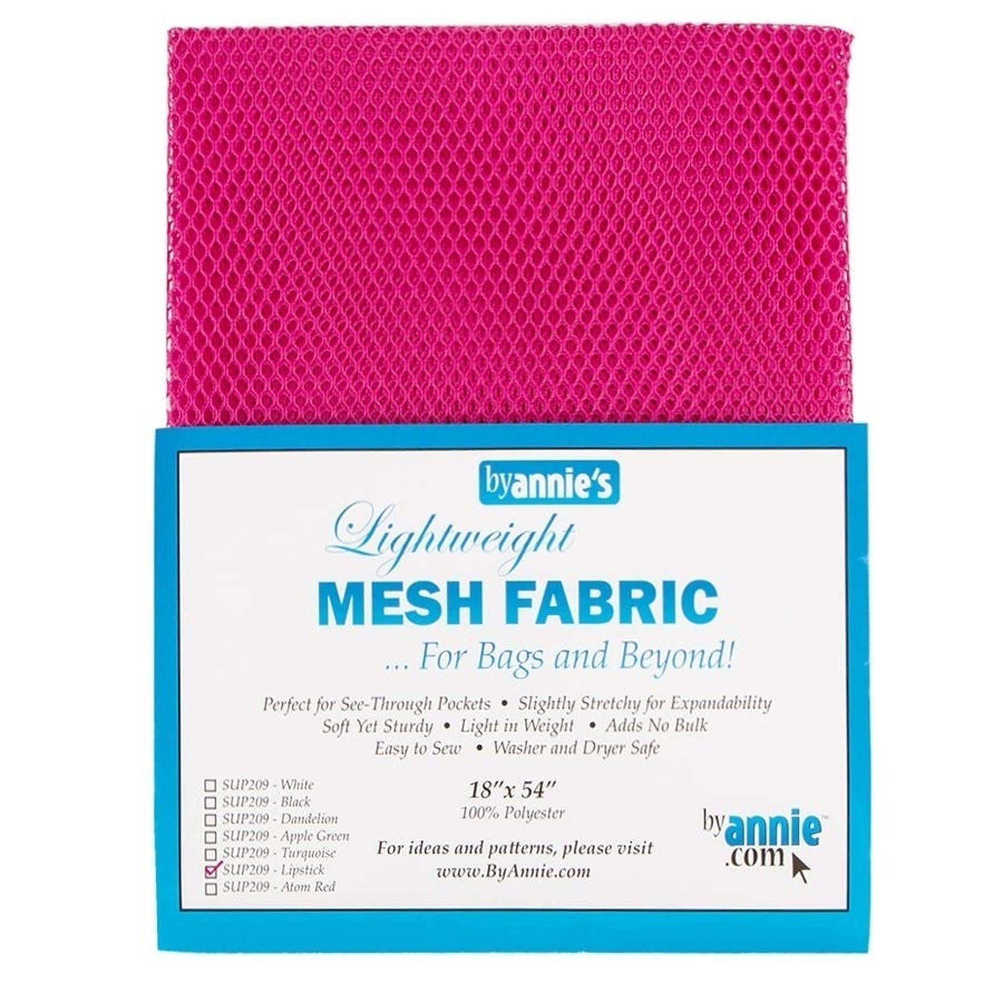 By Annie Lightweight Mesh Fabric - Lipstick - 18" x 54"