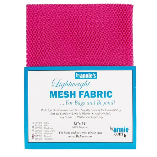 By Annie Lightweight Mesh Fabric - Lipstick - 18" x 54"