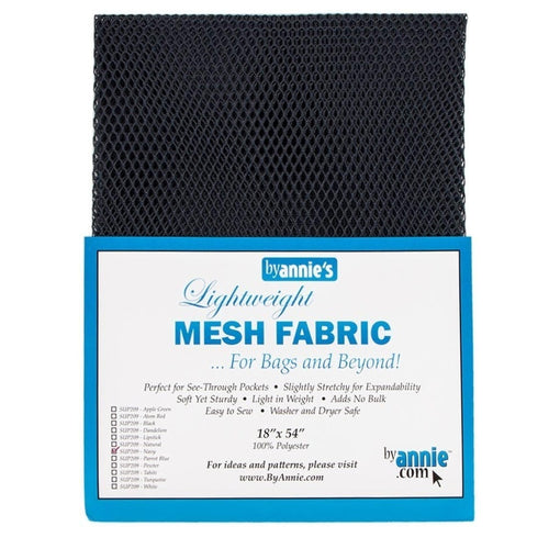 By Annie Lightweight Mesh Fabric - Navy - 18" x 54"
