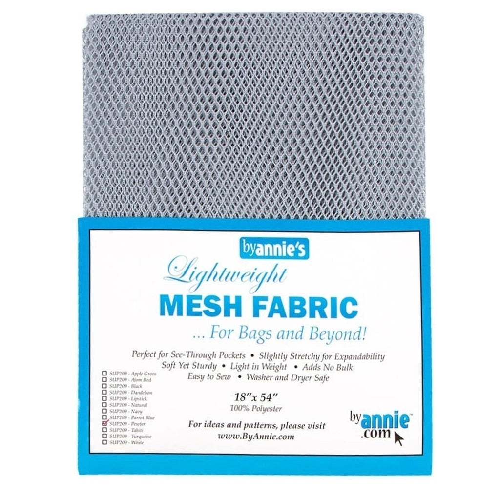 By Annie Lightweight Mesh Fabric - Pewter - 18" x 54"