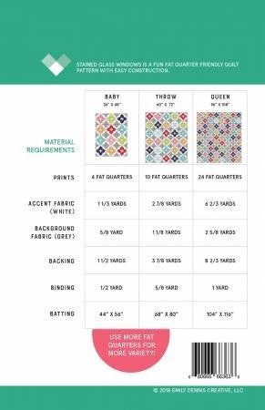 Pattern: Stained Glass Windows by Emily Dennis of Quilty Love