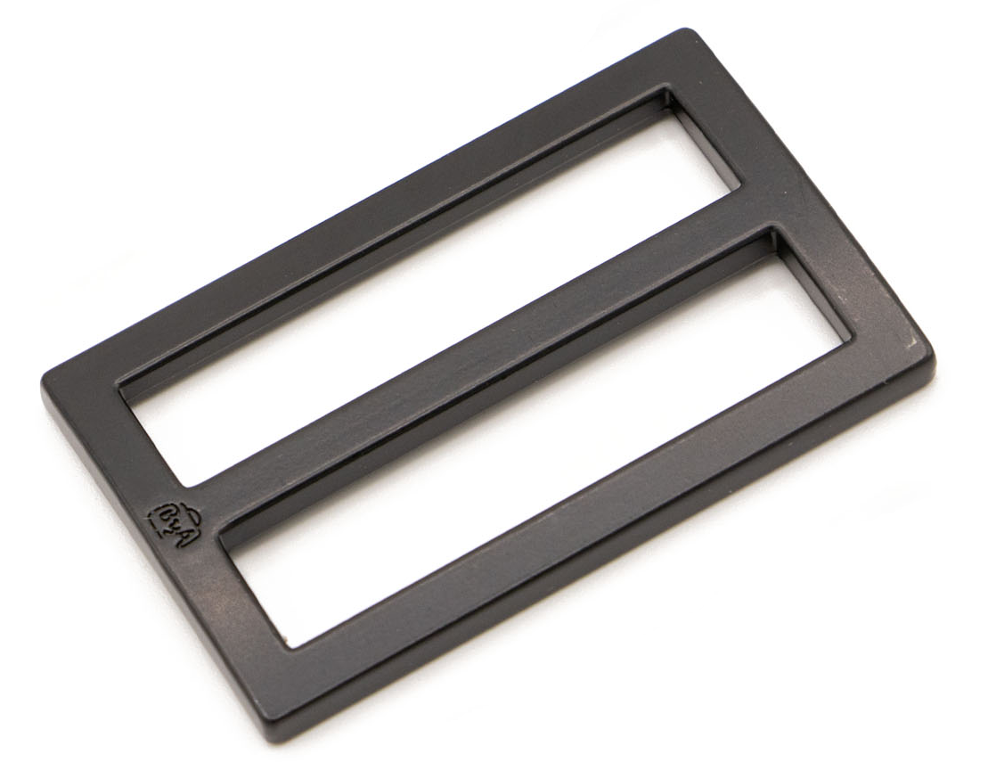 Hardware: Widemouth Rectangular Slider 1 1/2" Slider (2) - Black Metal