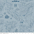 Riley Blake Independence Colonial Map - Blue
