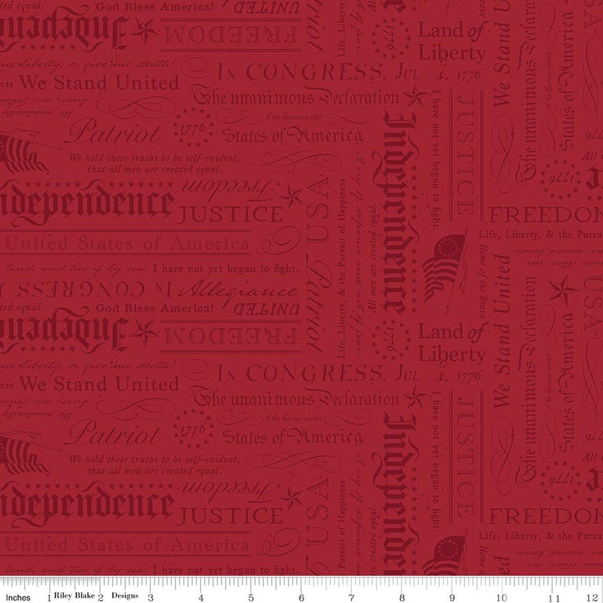 Riley Blake Independence Declaration - Cherry Tart