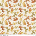 Leo & Savannah by Riley Blake - Animal Toss Cream