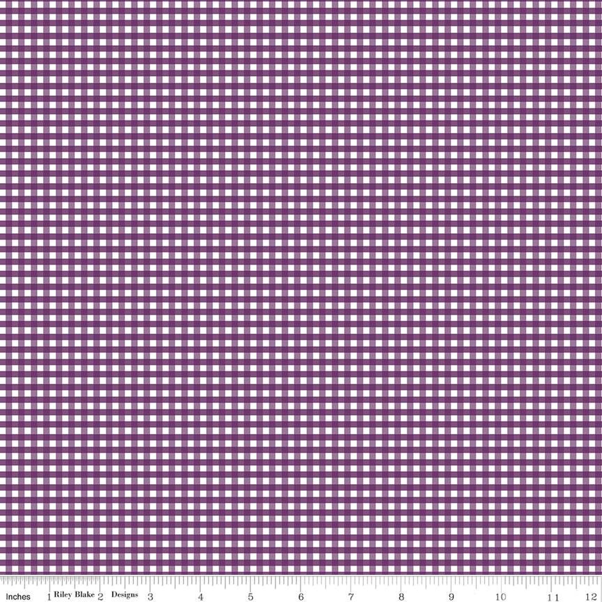Riley Blake Small Gingham Check - Eggplant