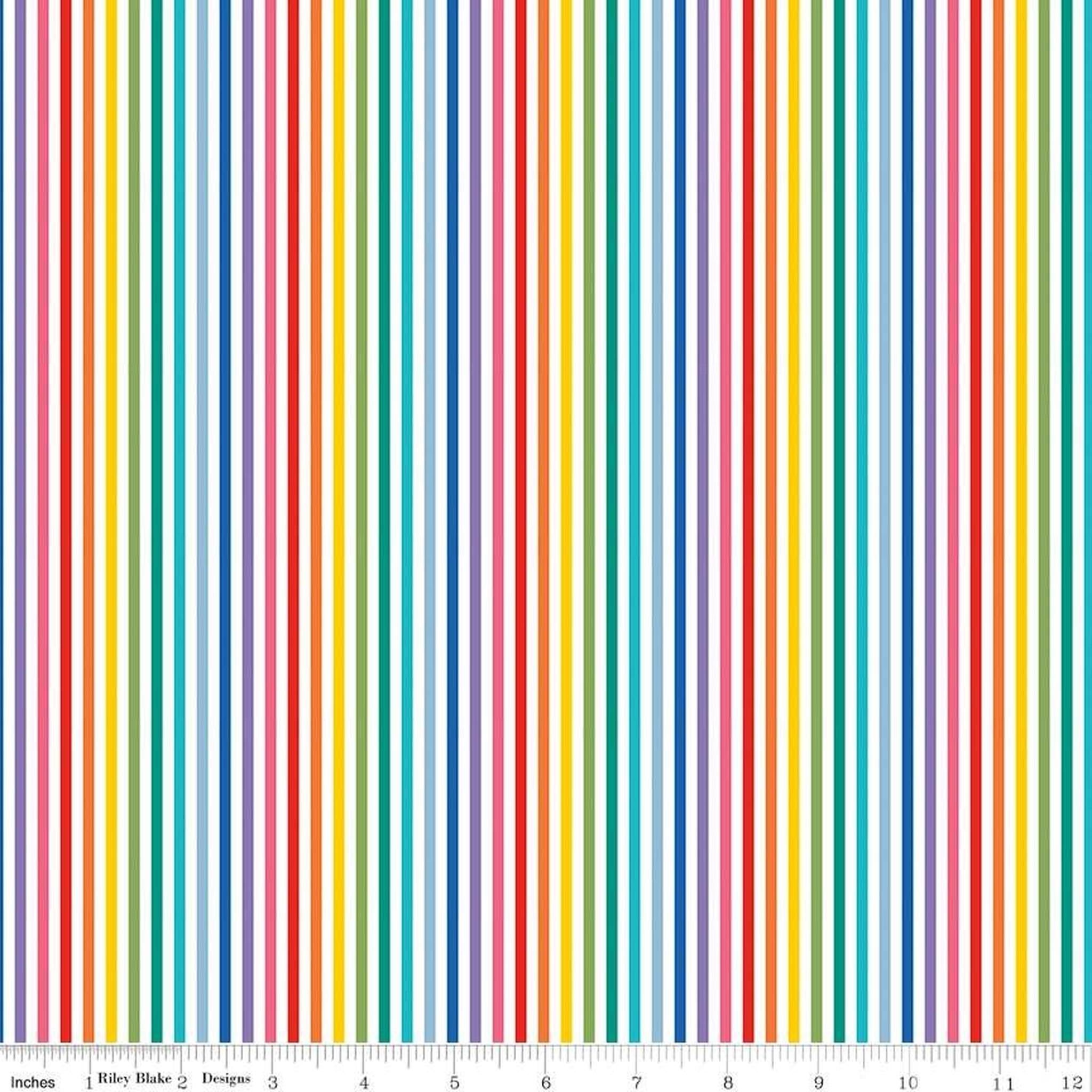 1/8" Tonal Stripes by Riley Blake - Rainbow