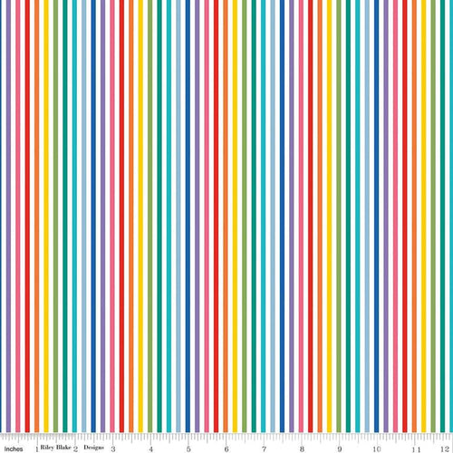 1/8" Tonal Stripes by Riley Blake - Rainbow