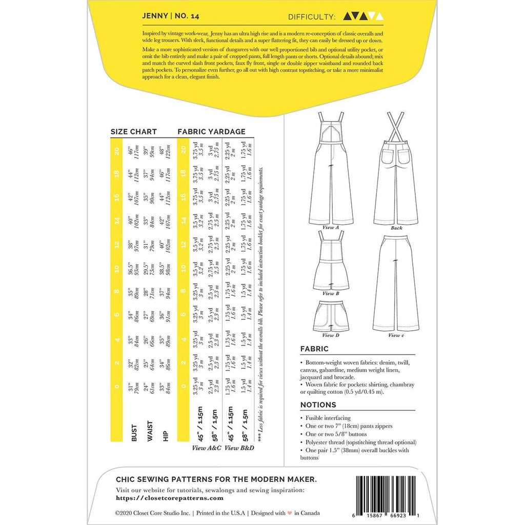 Jenny Overalls & Trousers Pattern | Closet Core Patterns