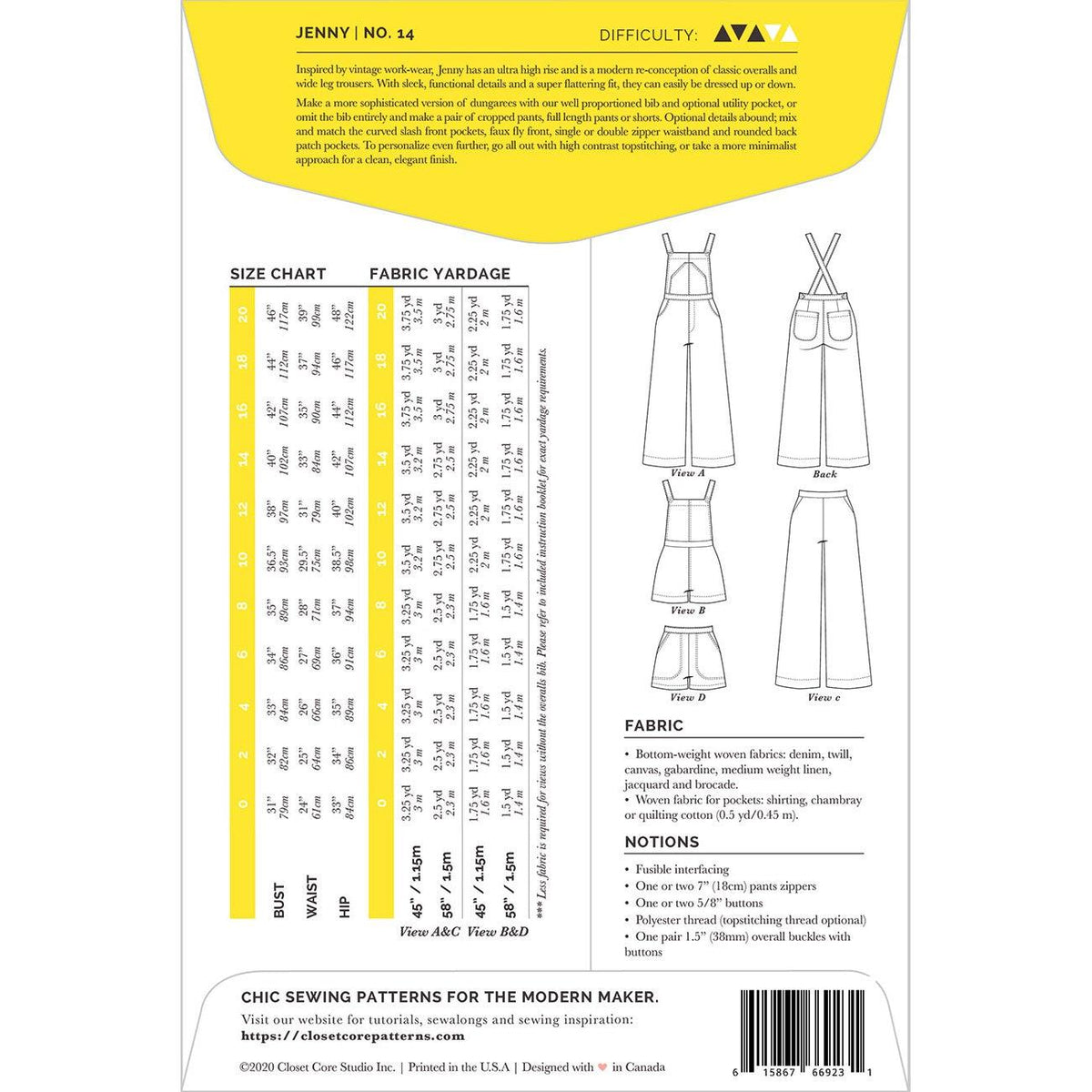 Jenny Overalls & Trousers Pattern | Closet Core Patterns