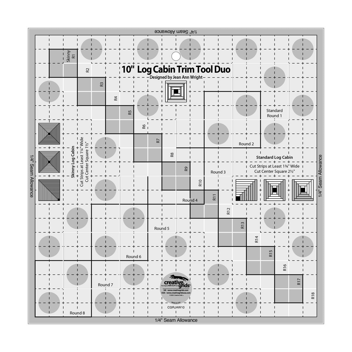 Creative Grids 10" Log Cabin Trim Tool Duo