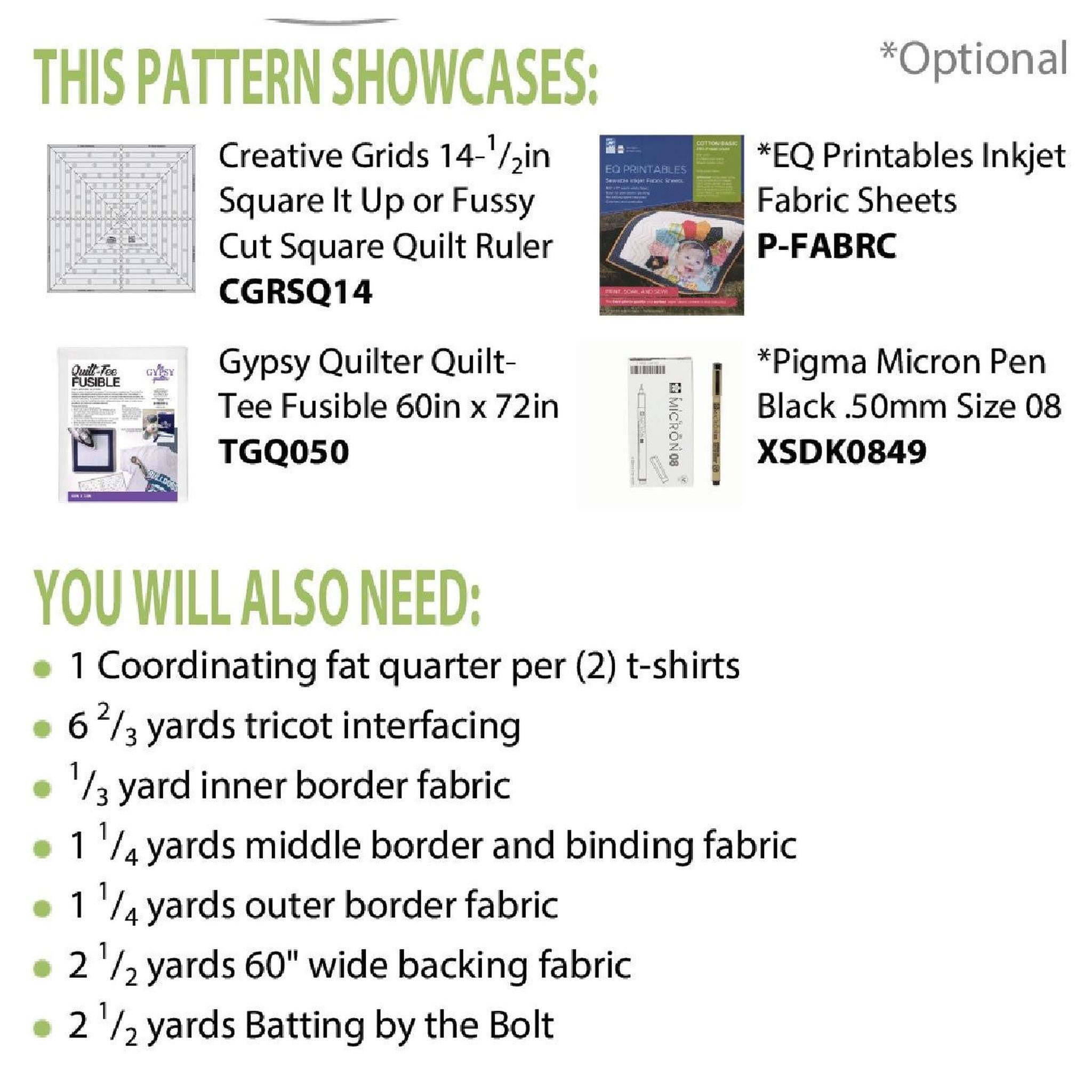 T-Shirt Quilt Pattern by Penny Haren