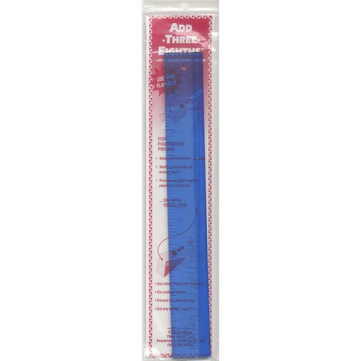 Add Three-Eighths Ruler 1 1/2in x 12in