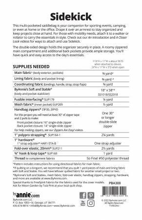 Pattern:  Sidekick Saddlebag Organizer