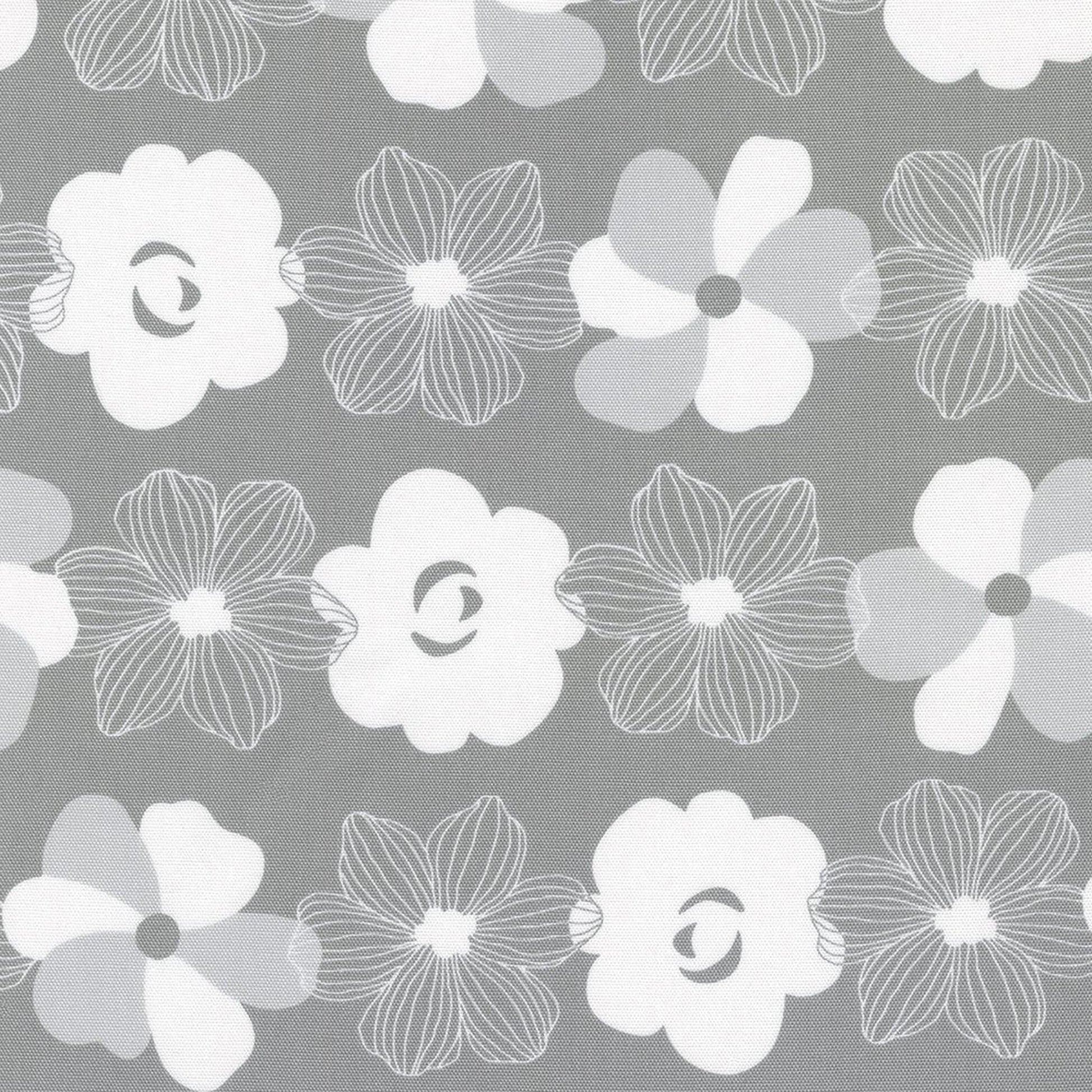 Canvas Prints by Sevenberry - Striped Flowers: Gray