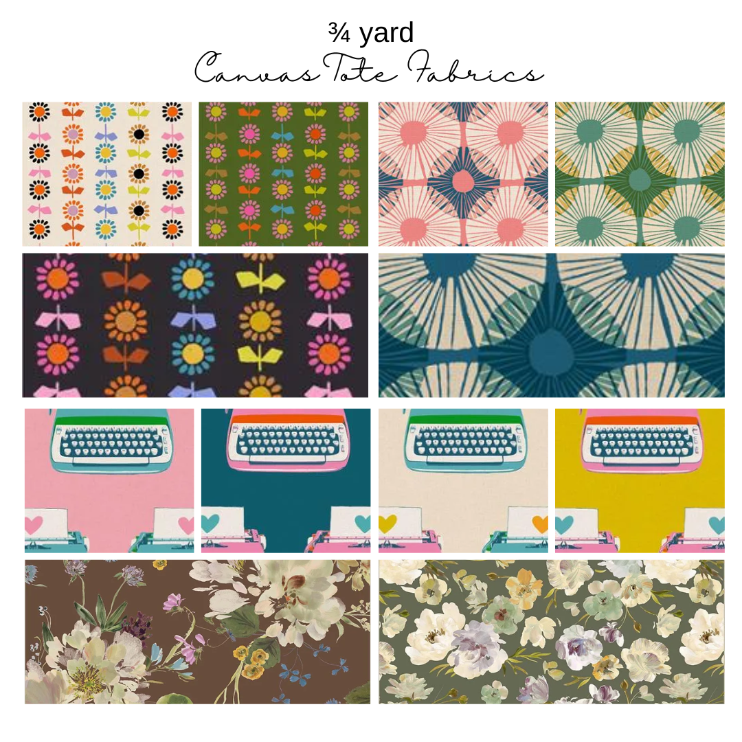Canvas Tote Project Fabric Choices (3/4 yard)