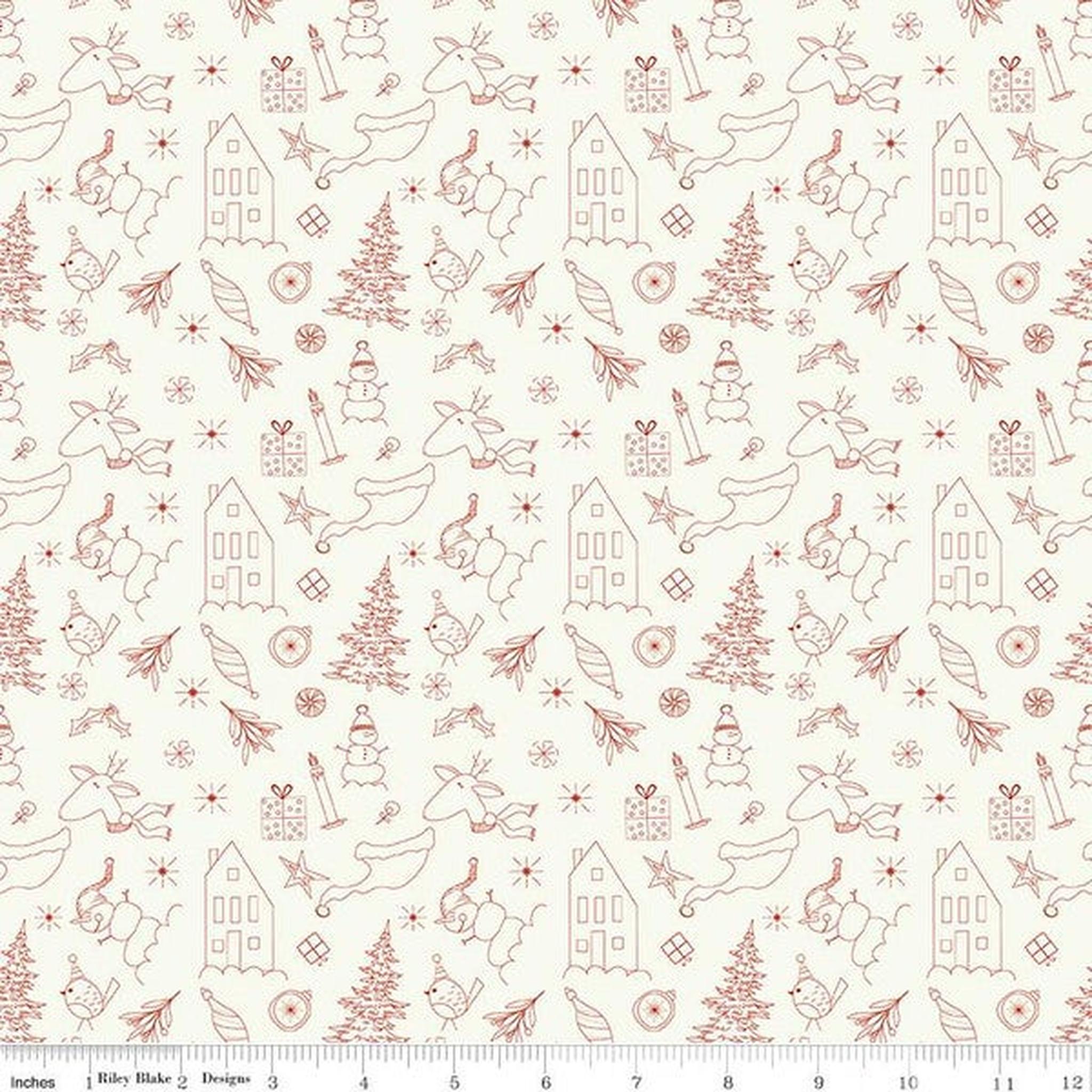 Christmas is in Town by Sandy Gervais Doodles: Cream