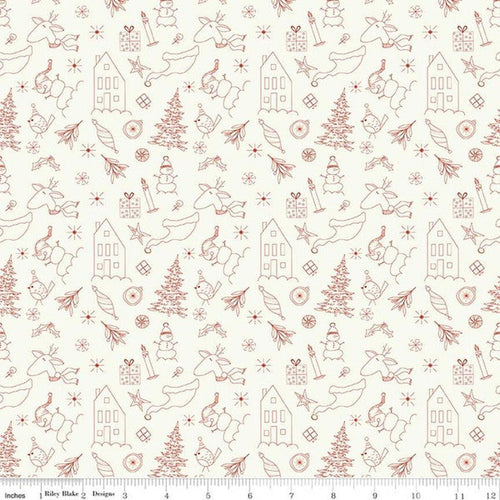 Christmas is in Town by Sandy Gervais Doodles: Cream