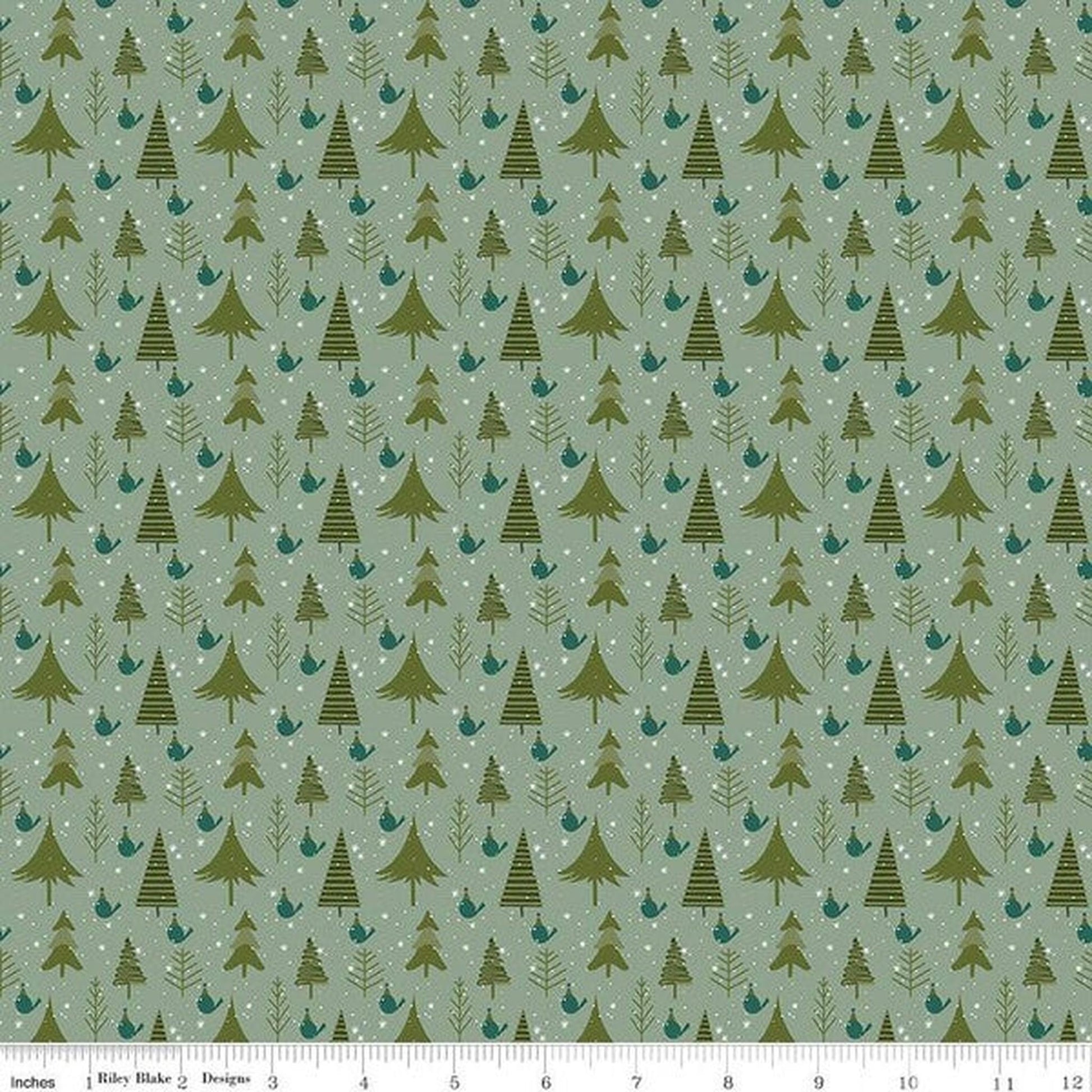 Christmas is in Town by Sandy Gervais Trees: Sage