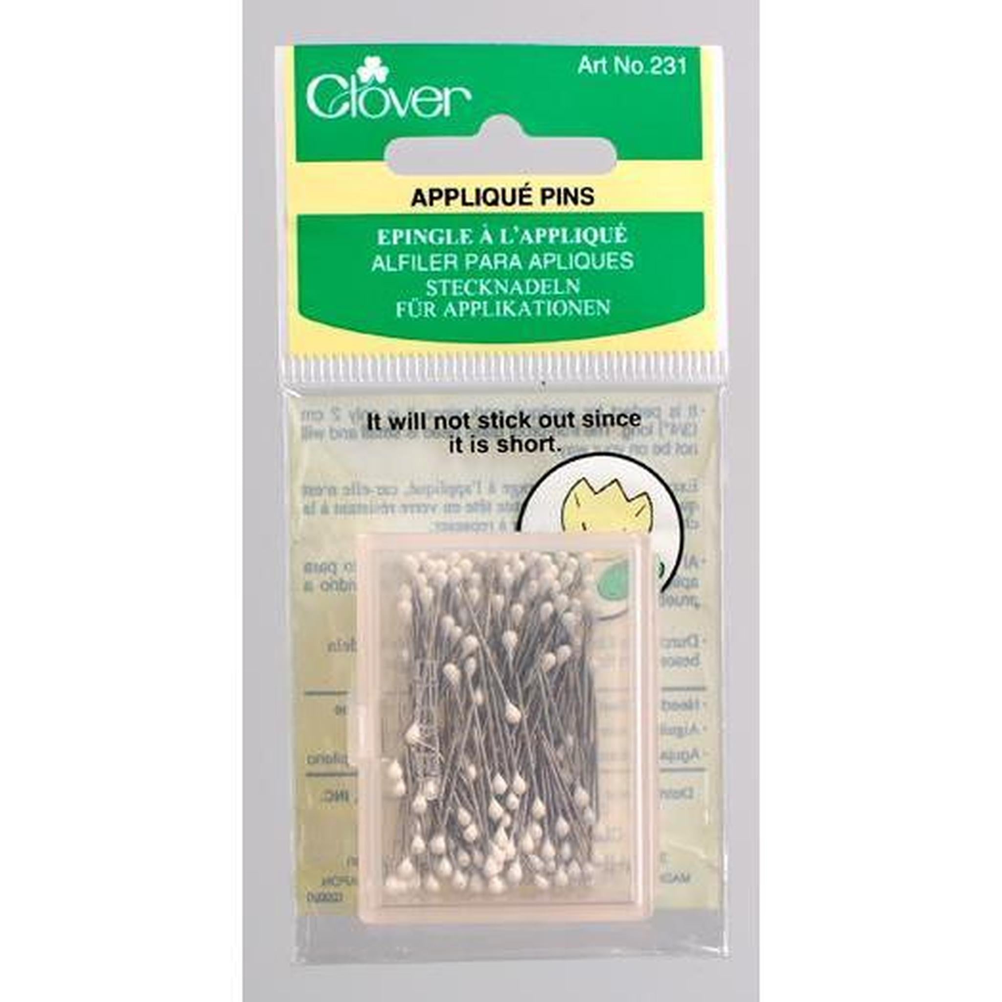Clover Applique Glass Head Pins Size 12