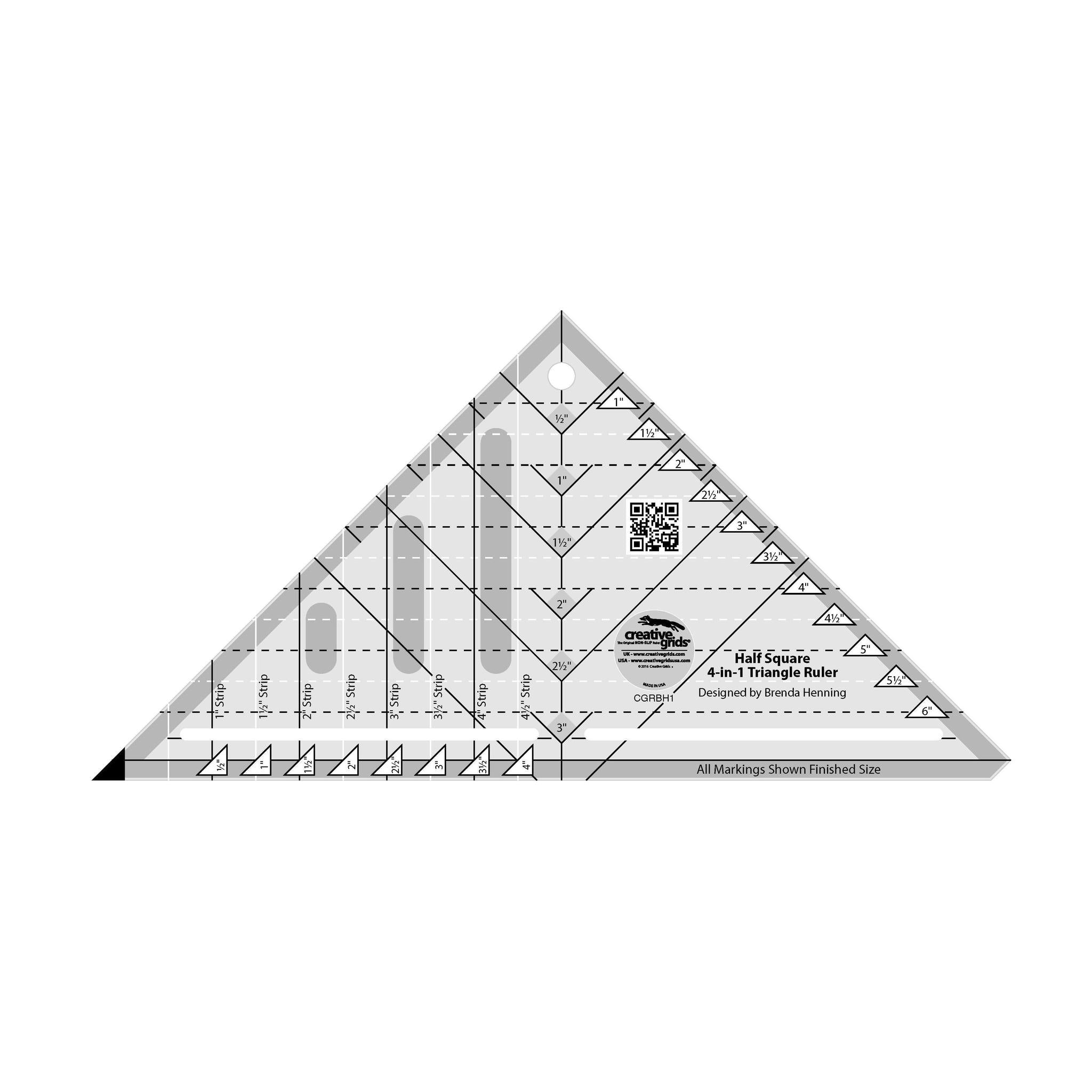 Creative Grids Quilt Ruler Half-Square 4-in-1 Triangle