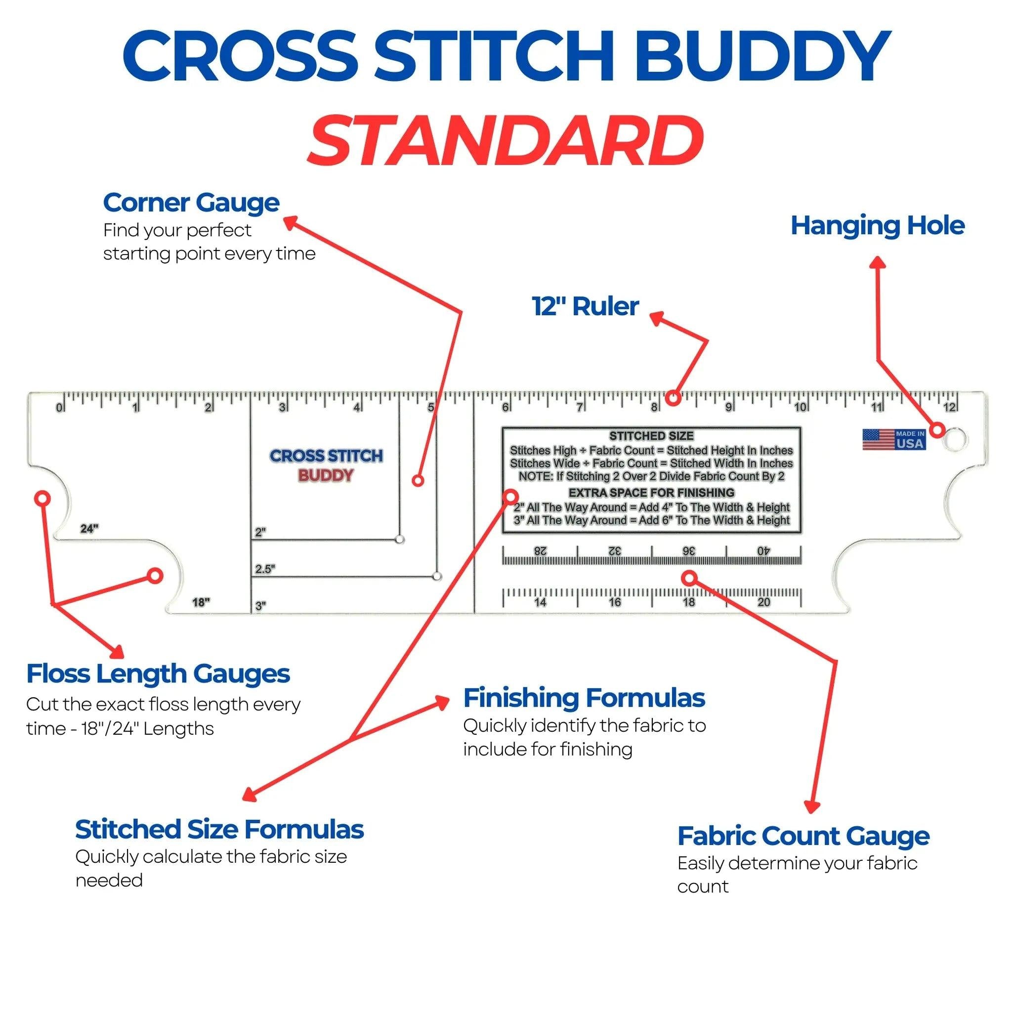Cross Stitch Buddy - Standard Ruler by Stitchy Prose