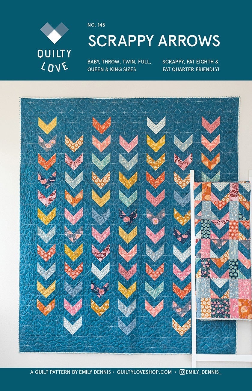 Pattern: Scrappy Arrows Quilt Pattern by Emily of Quilty Love