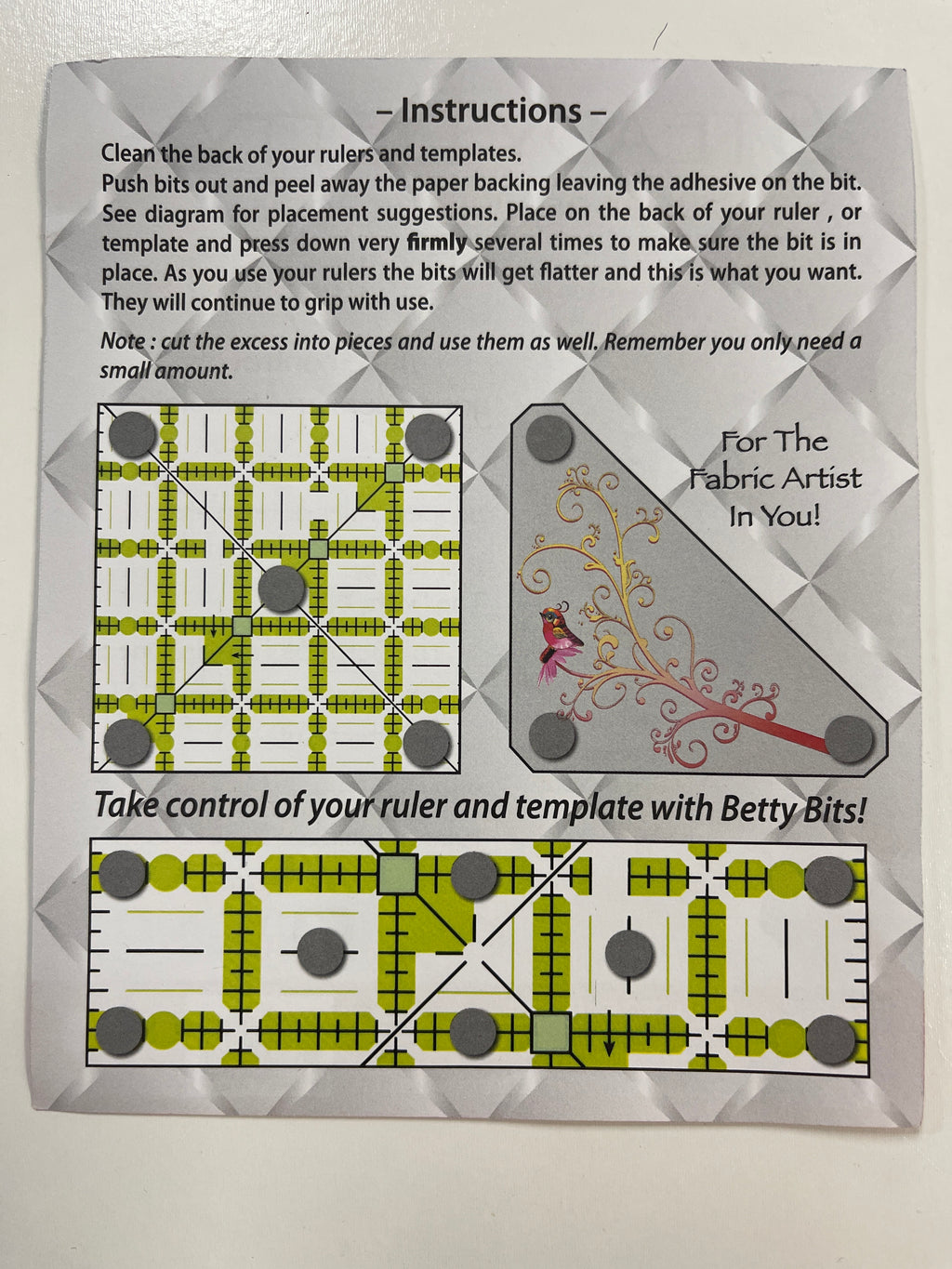 Betty Bits Ruler Grippers by Steady Betty