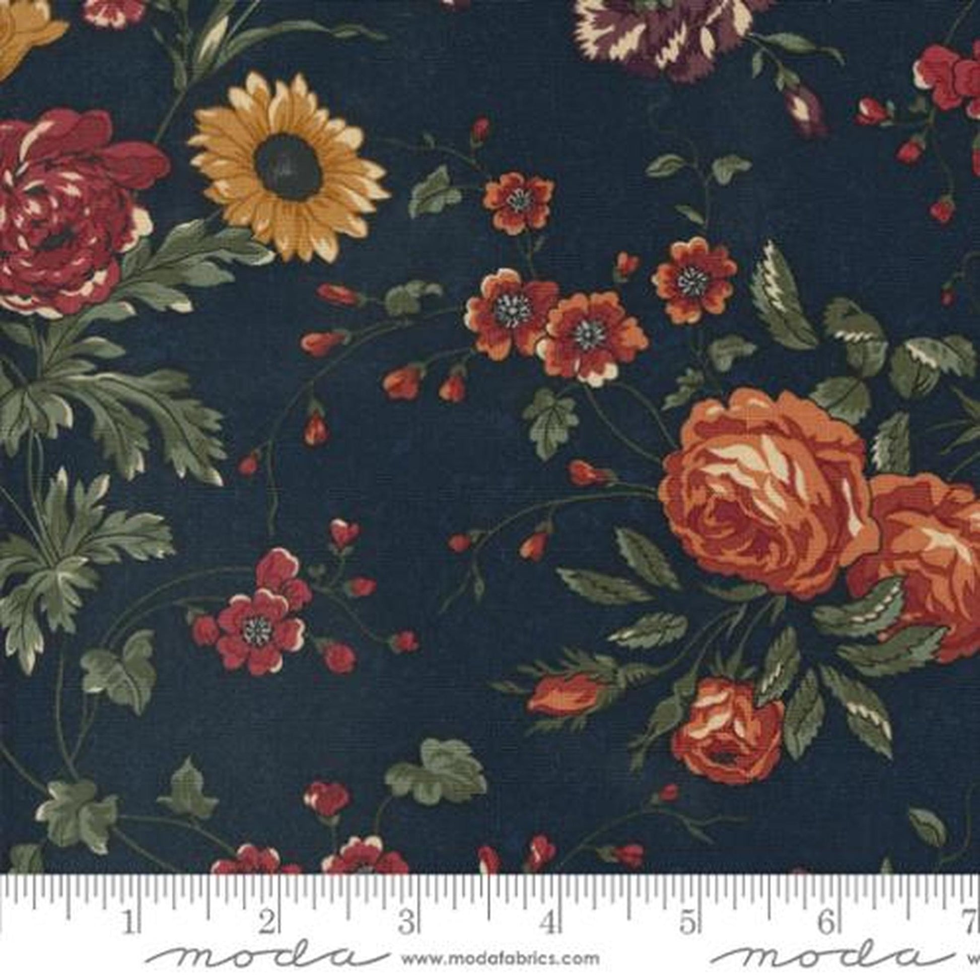 Daisy Lane by Kansas Troubles Quilters - Garden Florals: Bluebell