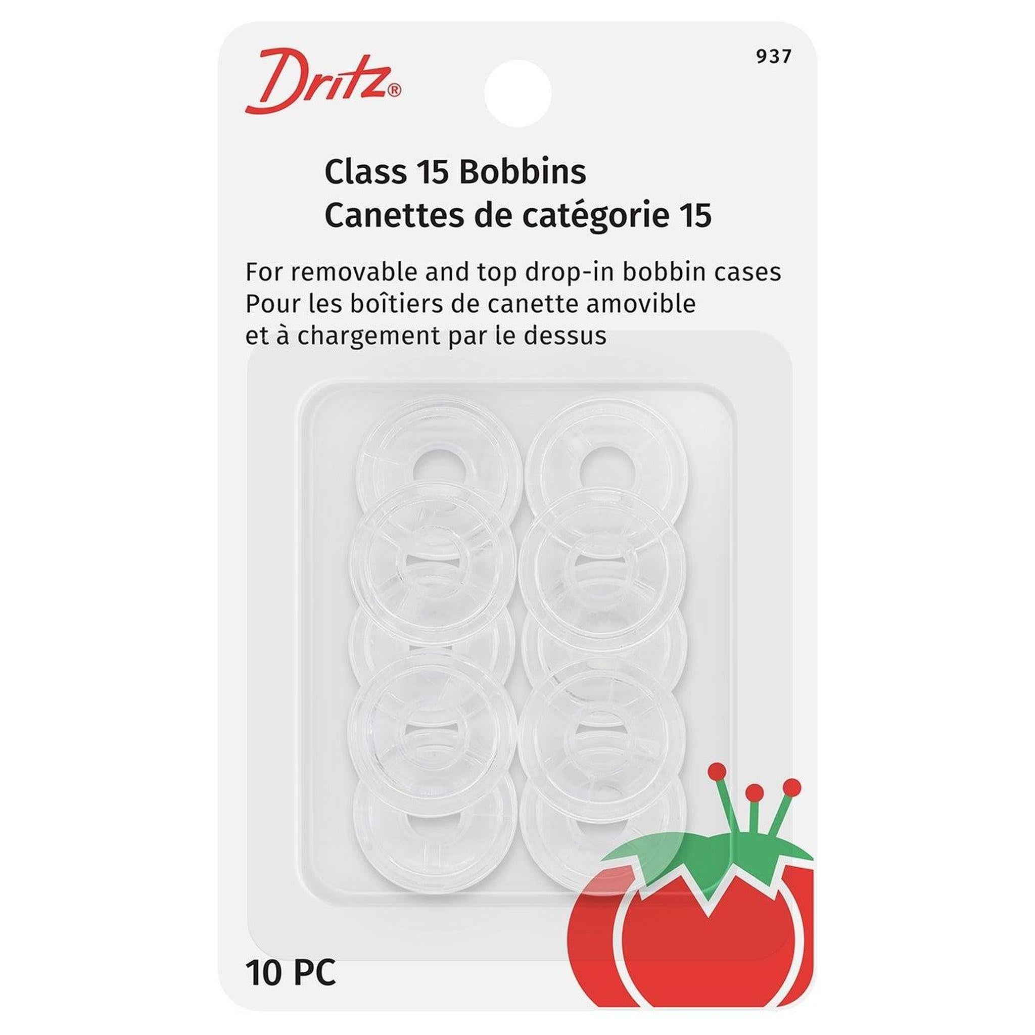 Dritz Bobbin Plastic Class 15 Bonus Pack 10ct # 937