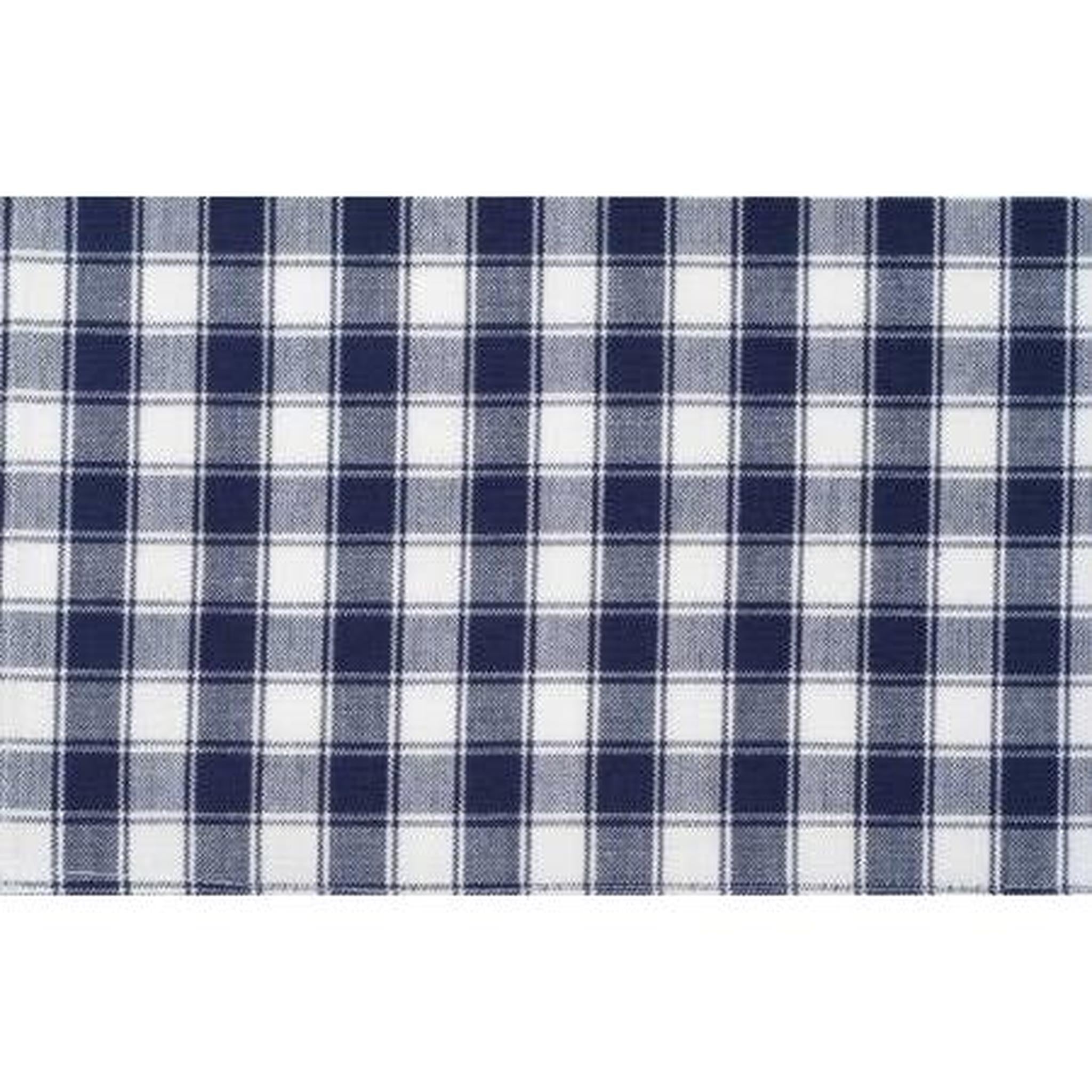 Dunroven House Tea Towel - Check Navy and White