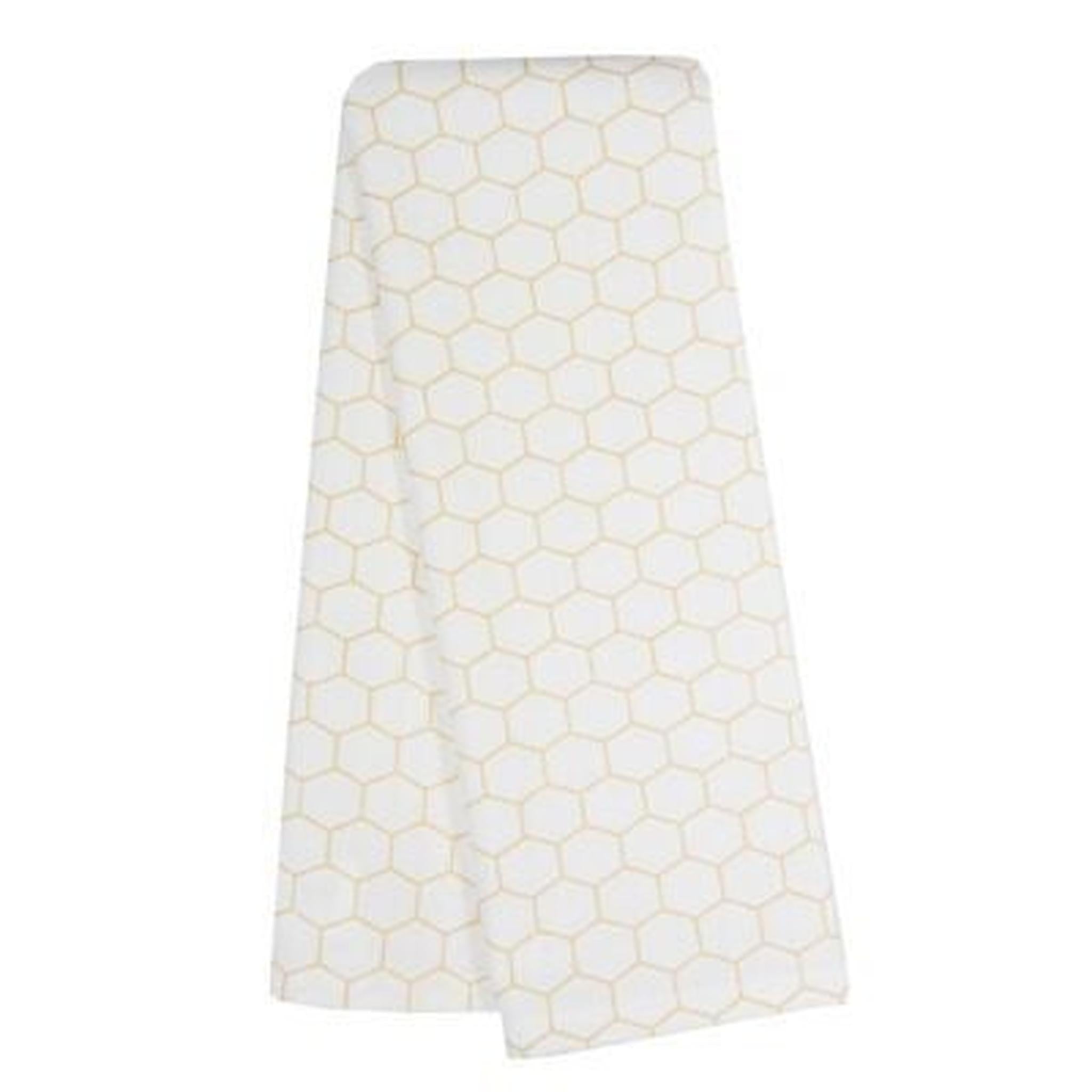 Dunroven House Tea Towel - Honeycomb Dijon on White