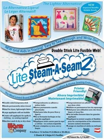 Steam A Seam Lite Pack (5) 9x12 Sheets