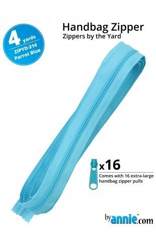 By Annie  4YD Zippers by the Yard - Parrot Blue