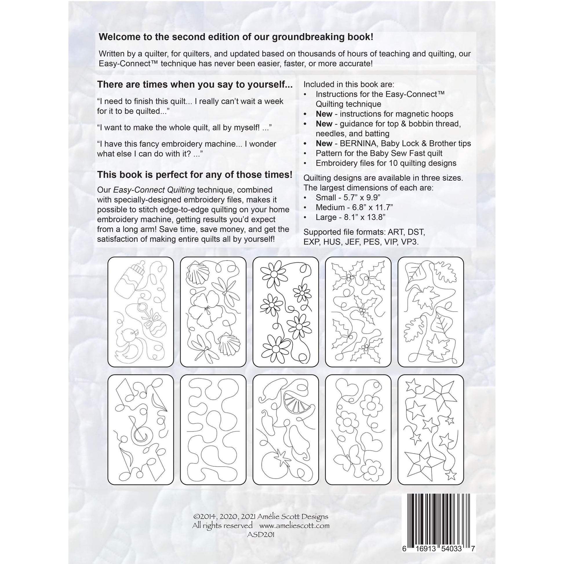 Edge-to-Edge Quilting on your Embroidery Machine 2nd Edition