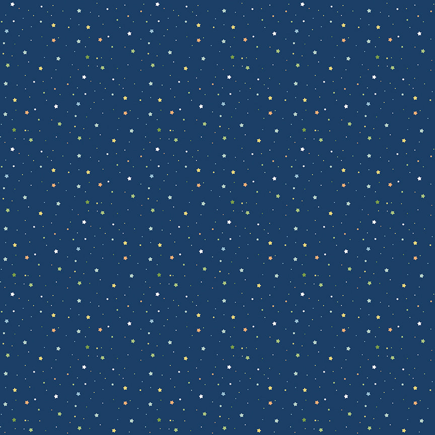 Love You to the Moon - Stars - Navy