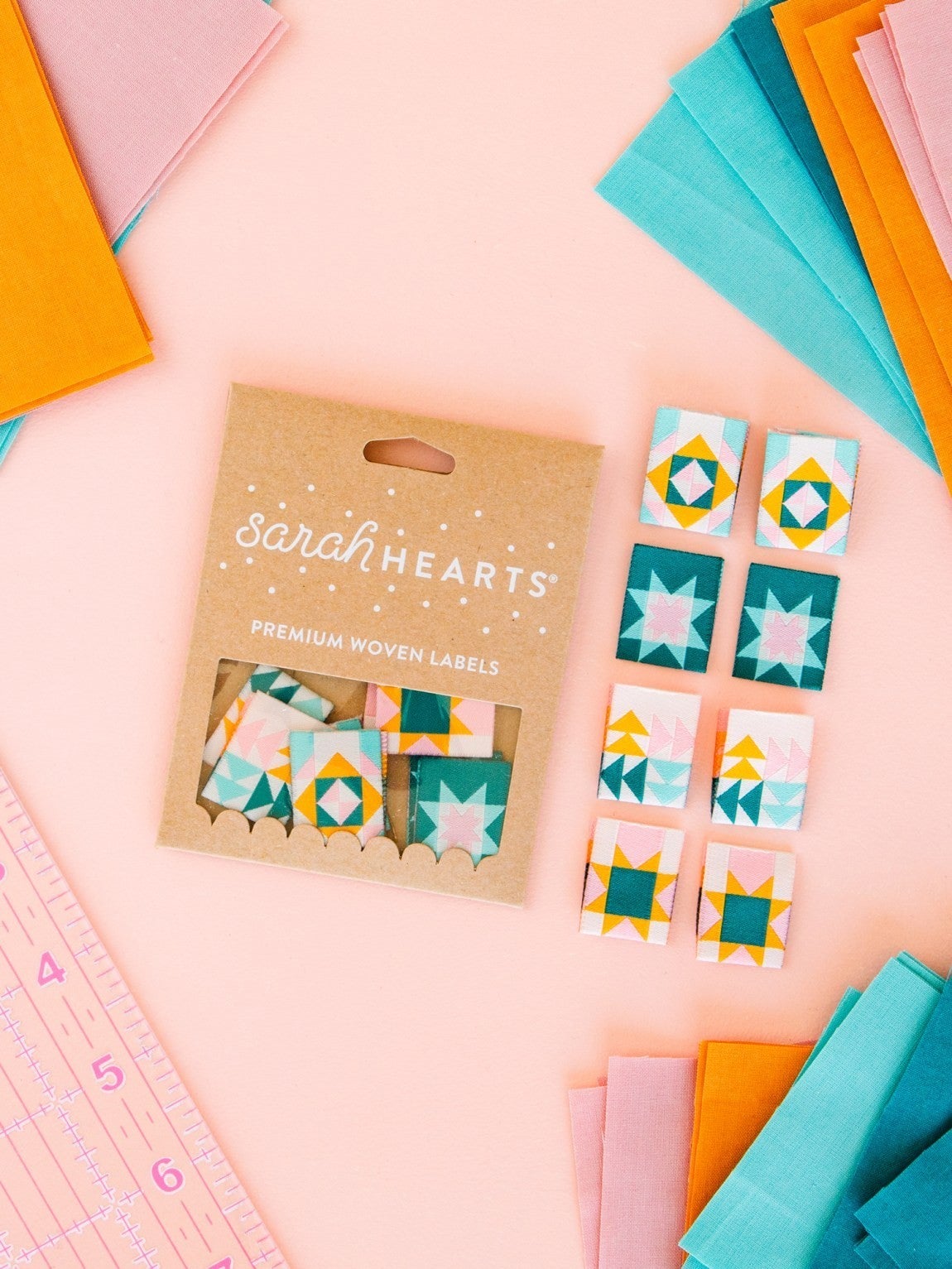 Quilt Label - Sarah Hearts | Quilt Block