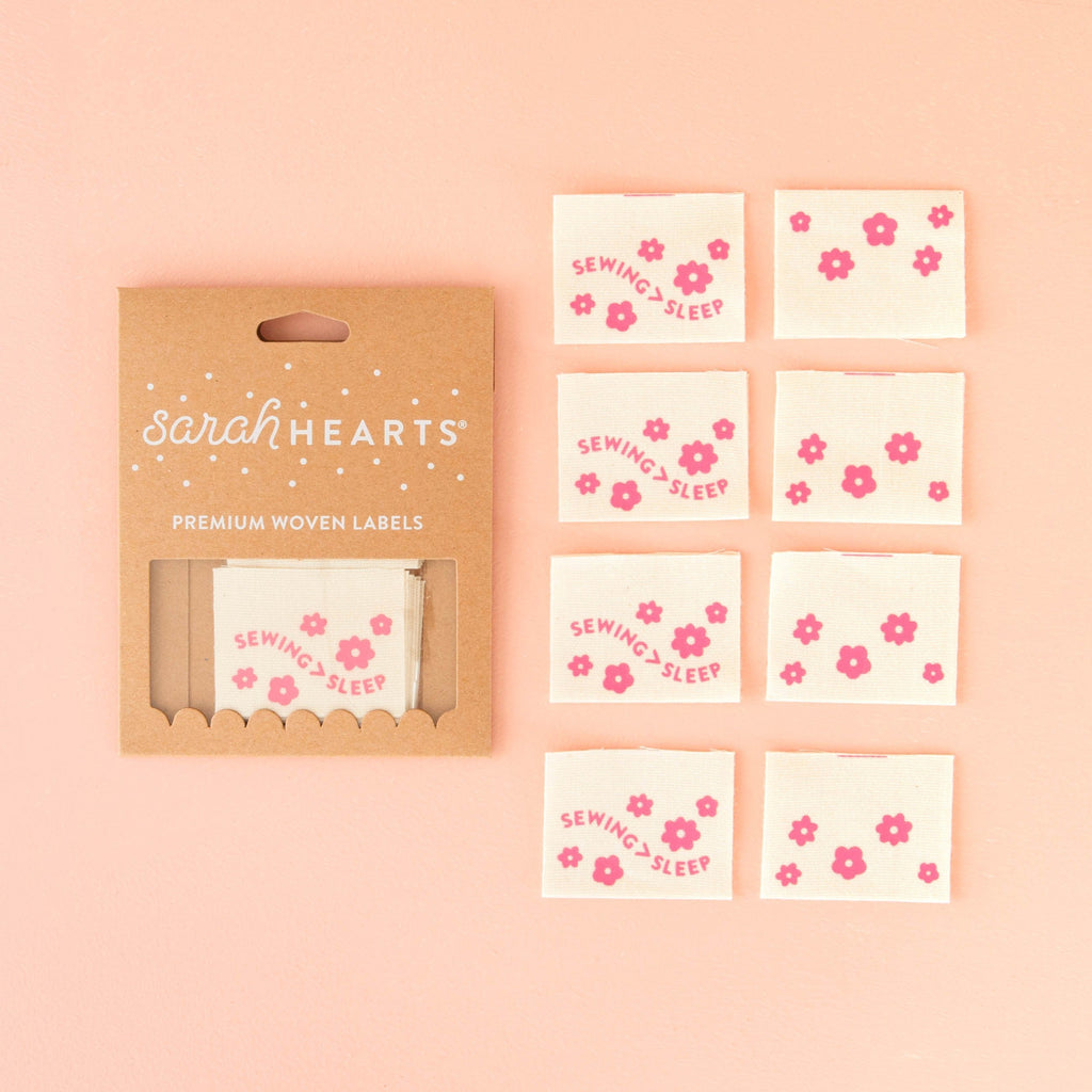 Quilt Label - Sarah Hearts | Sleep Pink