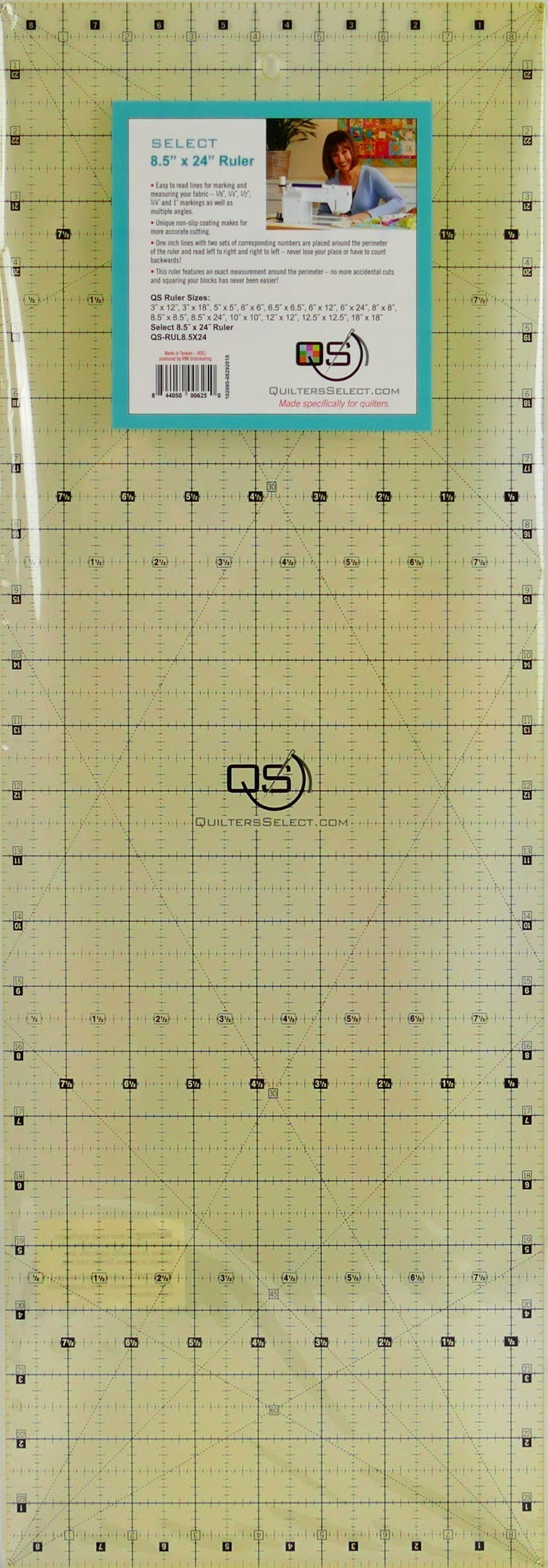 Quilters Select 8 1/2 "  x 24" Non Slip Ruler